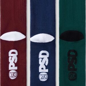 PSD Men's Athletic Socks - Burgundy, Navy, Forest Green